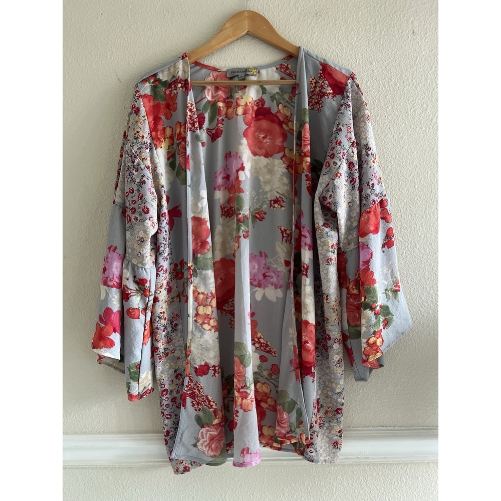 Anthro Figueroa And Flower Floral Cardigan Kimono Top Small Boho Beach Festival
